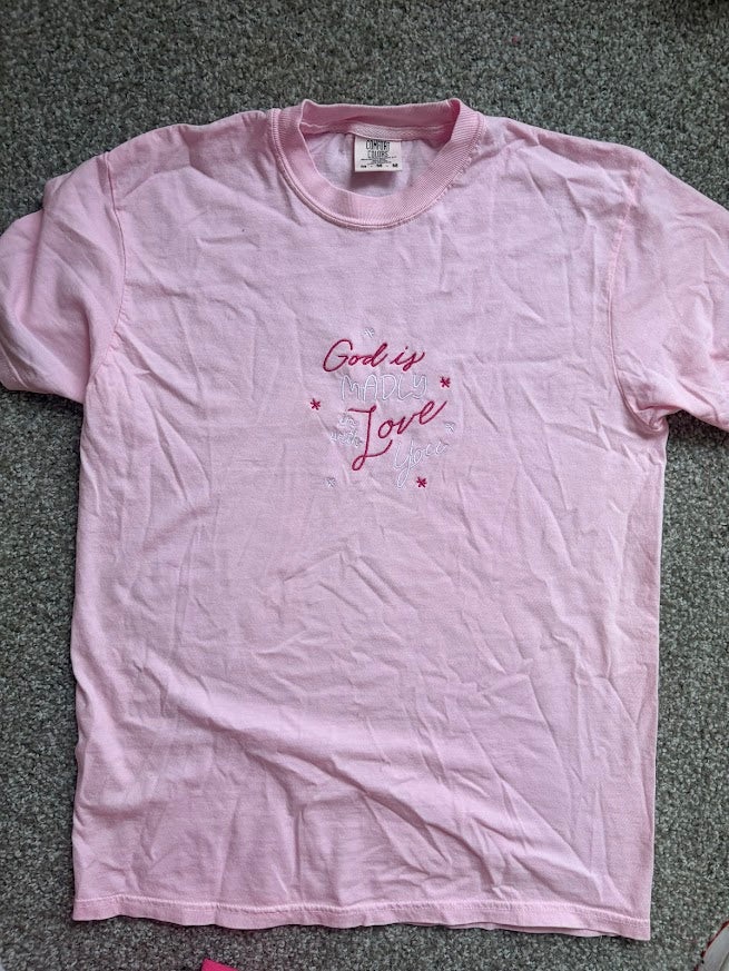 Madly in Love Embroidered Tee - M