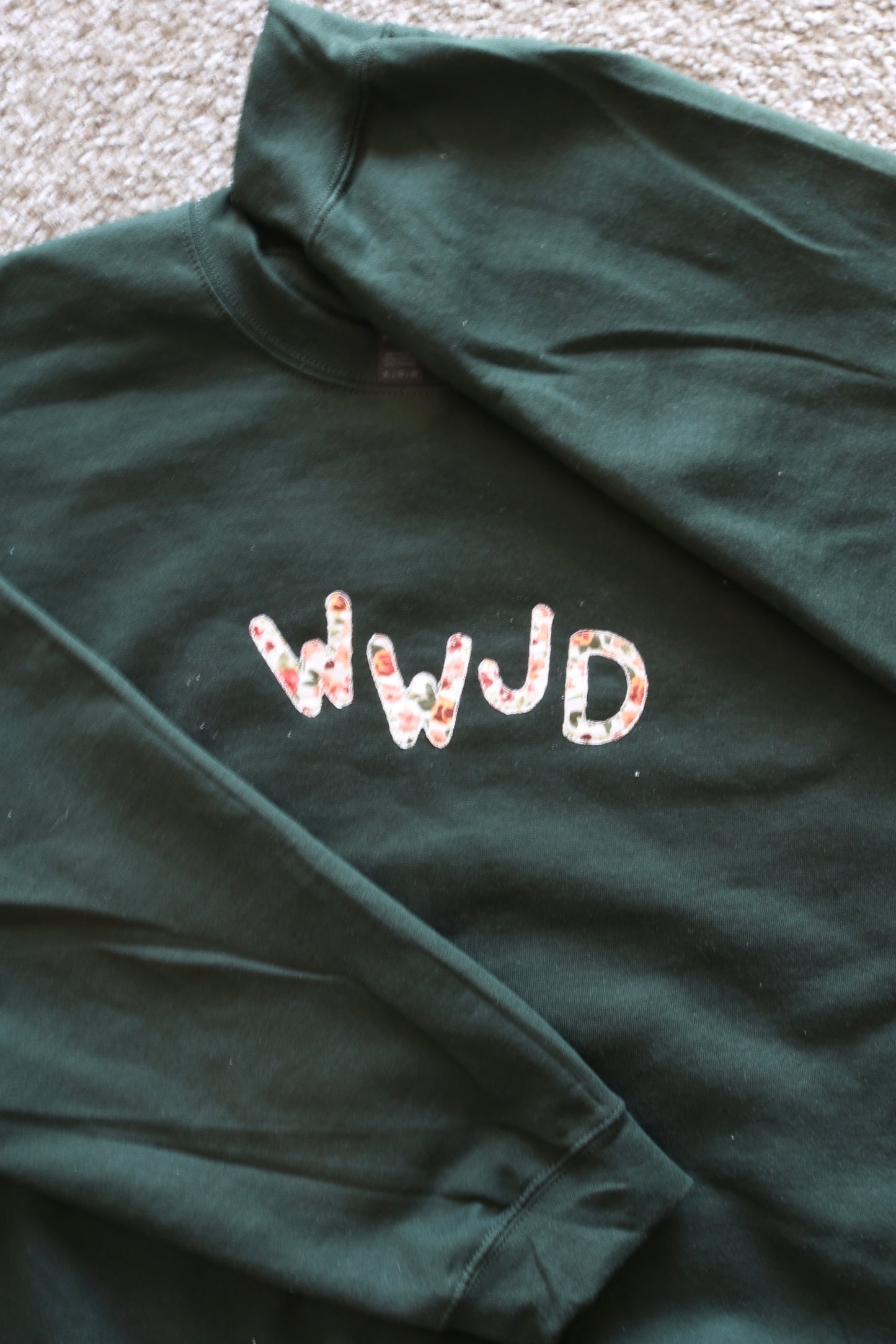 Forest Green WWJD Crewneck - XL