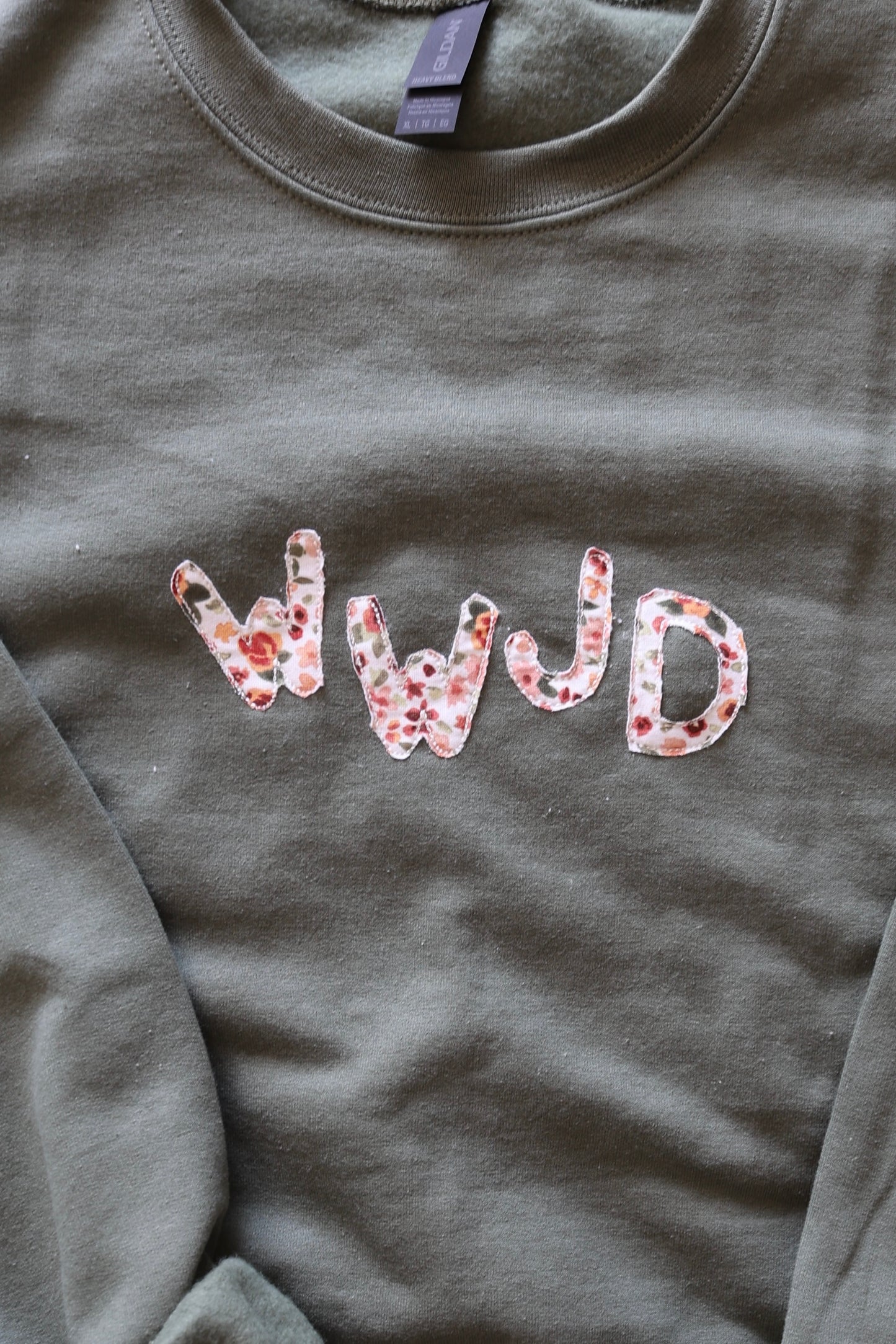 Military Green WWJD Crewneck - XL