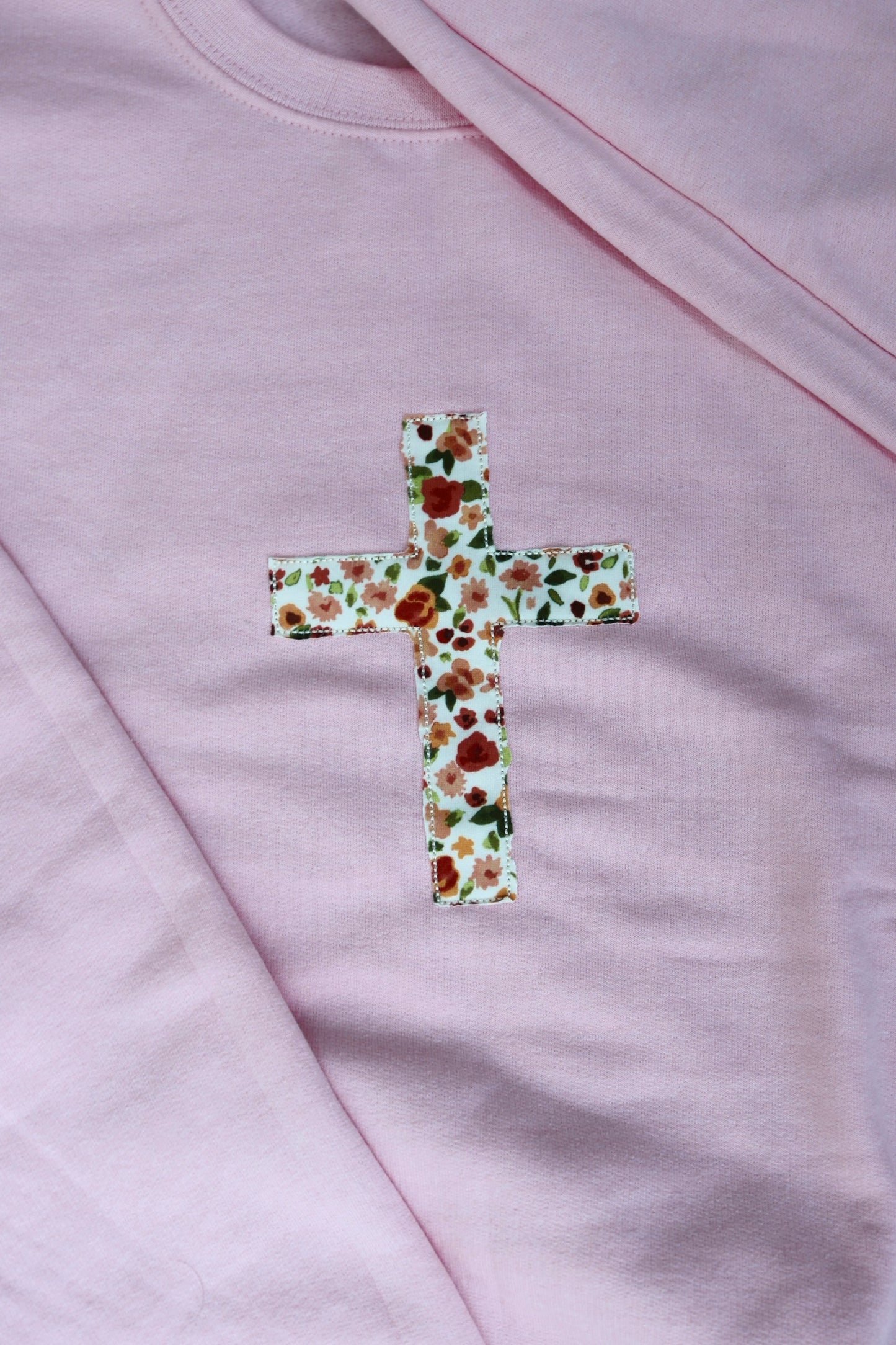 Light Pink Cross Crewneck - L