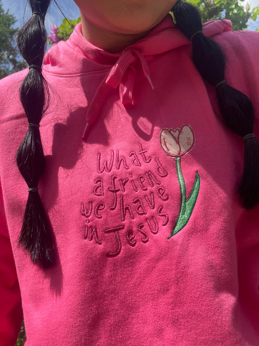 What a Friend We Have Embroidered Hoodie