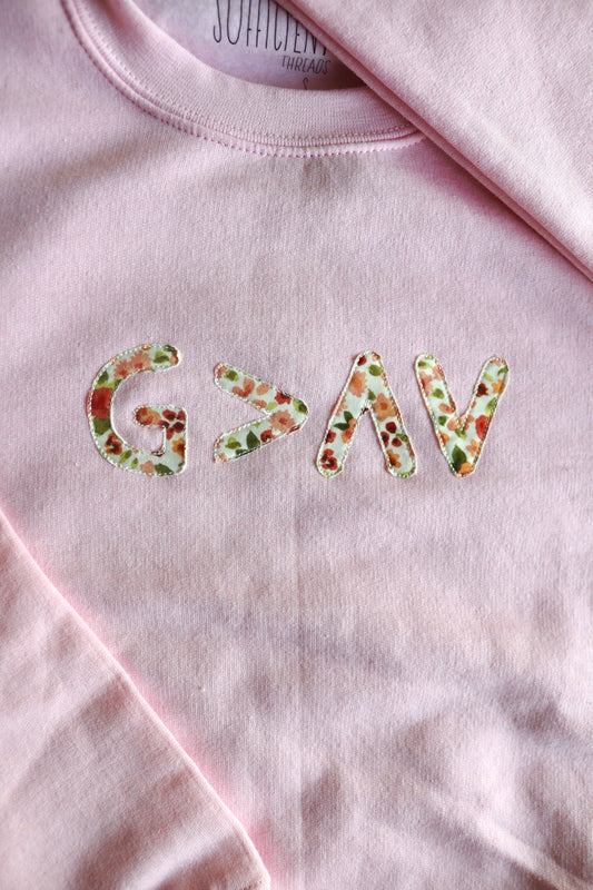 Light Pink G>∧∨ Crewneck - S