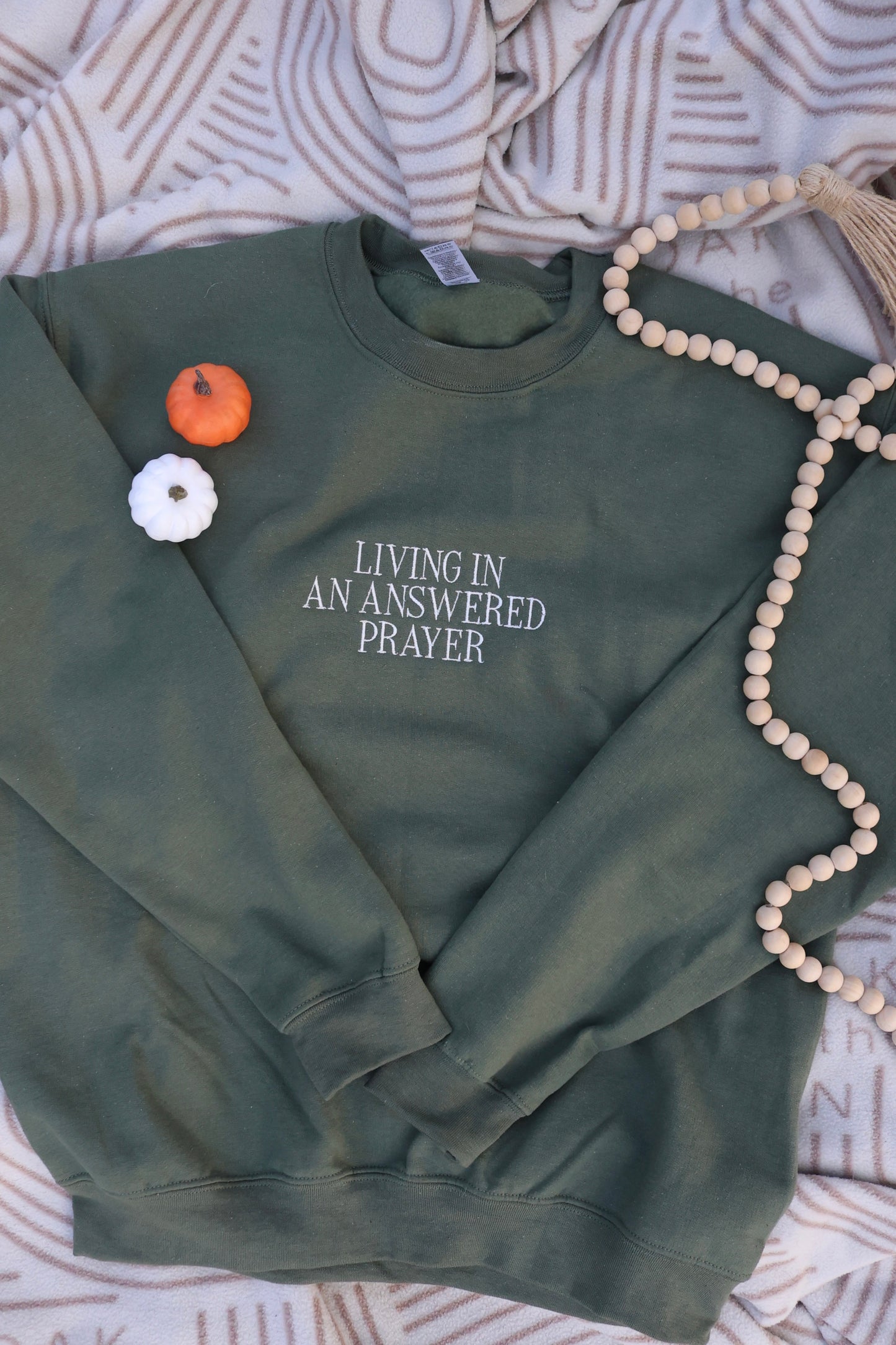 Living in an Answered Prayer Embroidered Crewneck