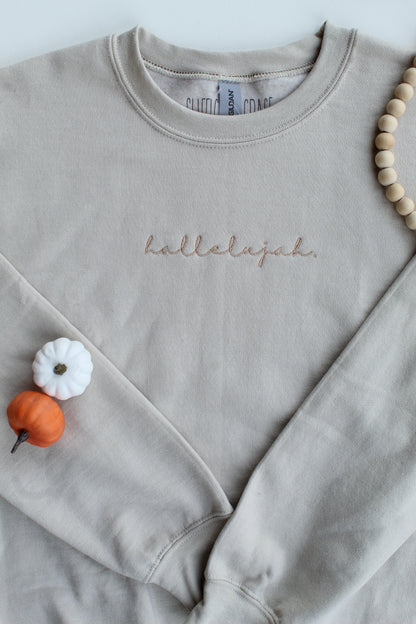 Hallelujah Embroidered Crewneck