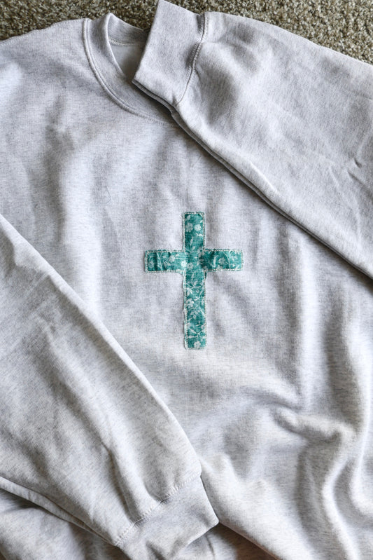Ash Grey Cross Crewneck - 2XL