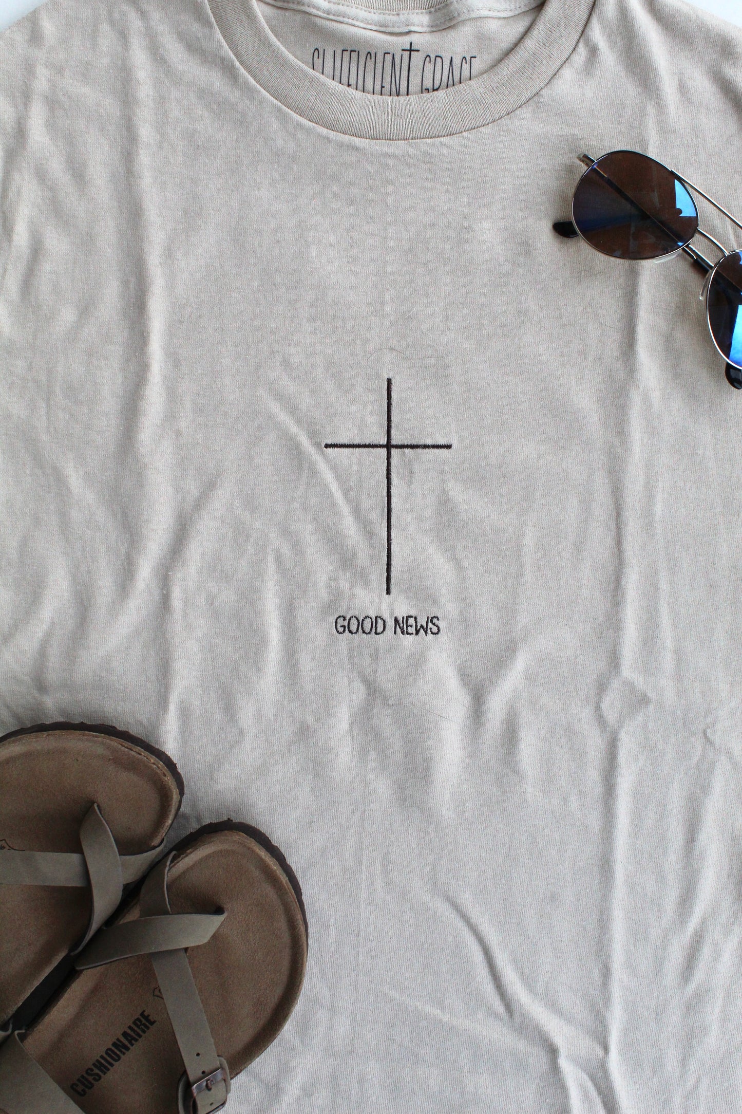 Good News Embroidered Tee