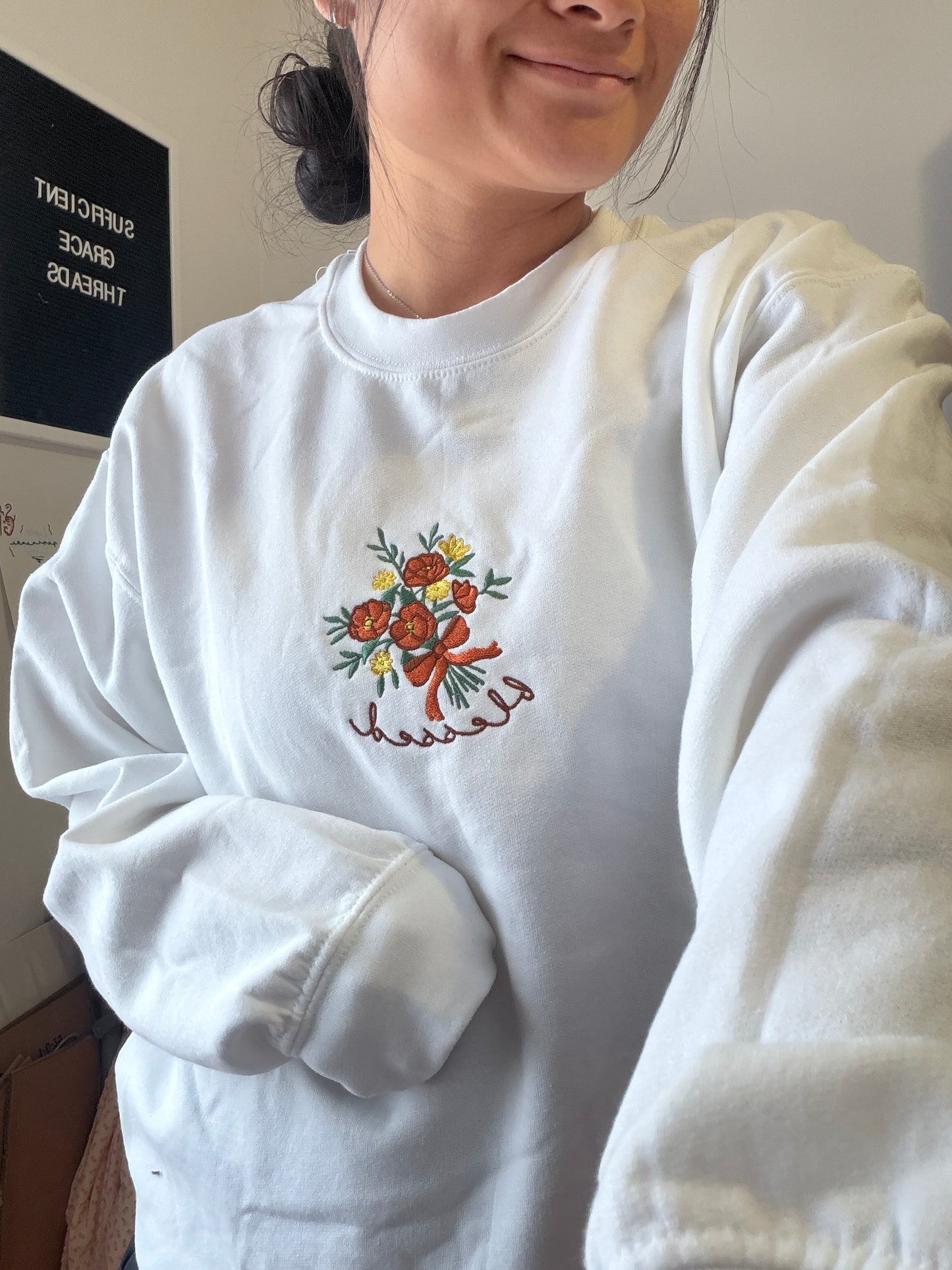 Blessed Embroidered Crewneck - M