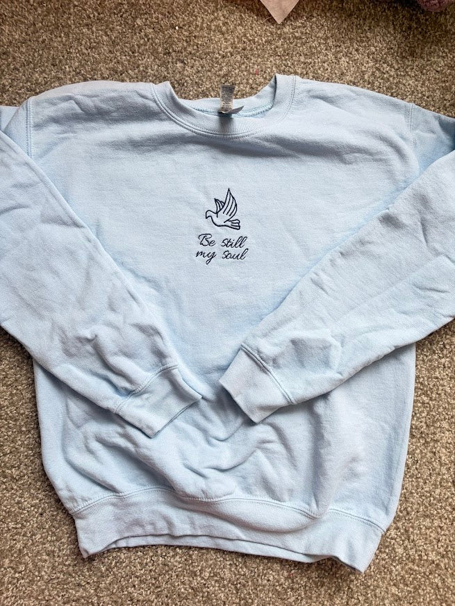 Light Blue Blank Crewneck - M