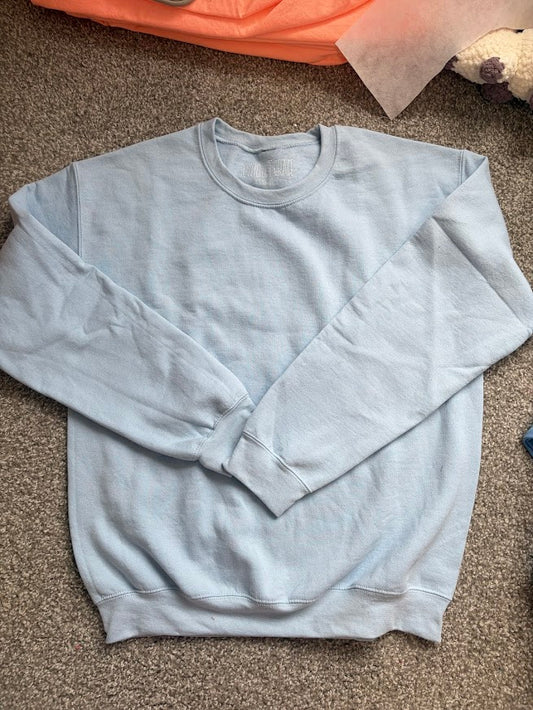 Light Blue Blank Crewneck - M