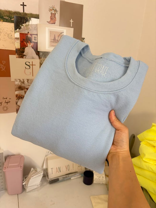 Light Blue Blank Crewneck - M