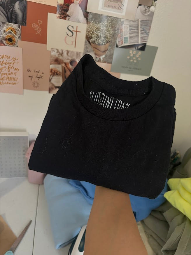 Black Blank Tee - L