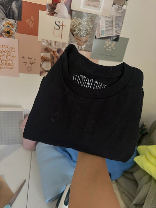 Black Blank Tee - L