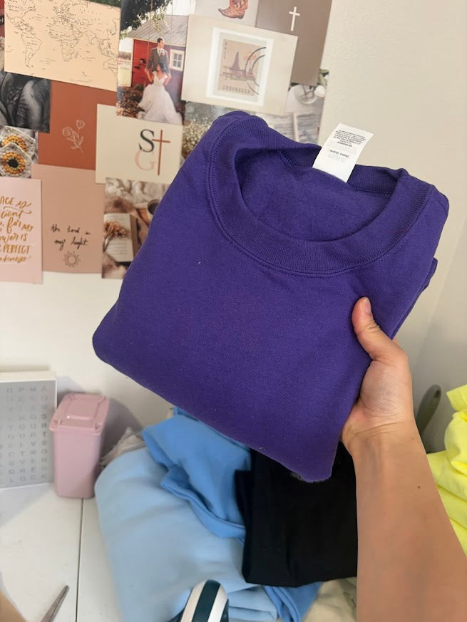Royal Purple Blank Crewneck - M