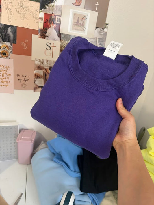 Royal Purple Blank Crewneck - M