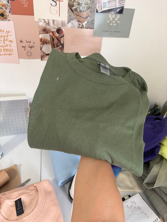 Military Green Blank Tee - L