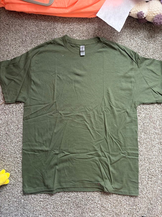 Military Green Blank Tee - L