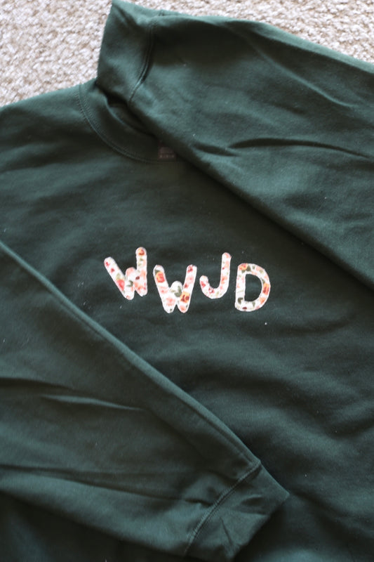 Forest Green WWJD Crewneck - XL