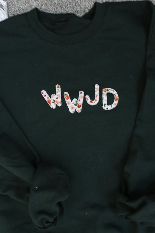 Forest Green WWJD Crewneck - XL