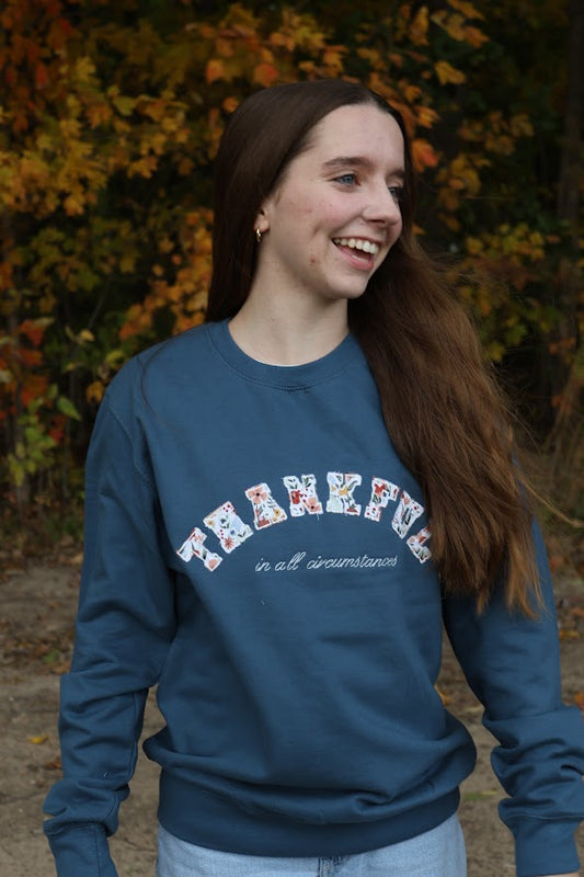 Thankful Embroidered Crewneck