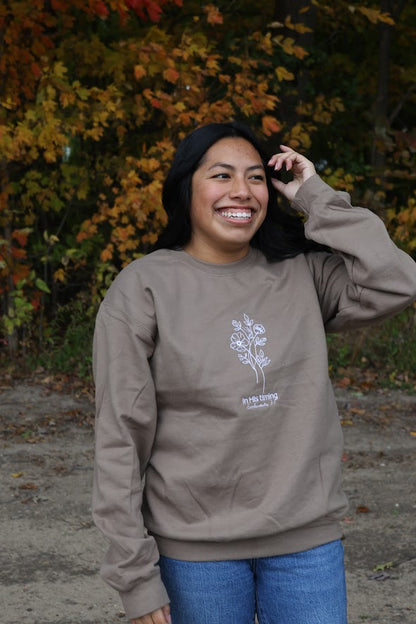 In His Timing Embroidered Crewneck