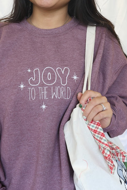 Joy to the World Embroidered Crewneck