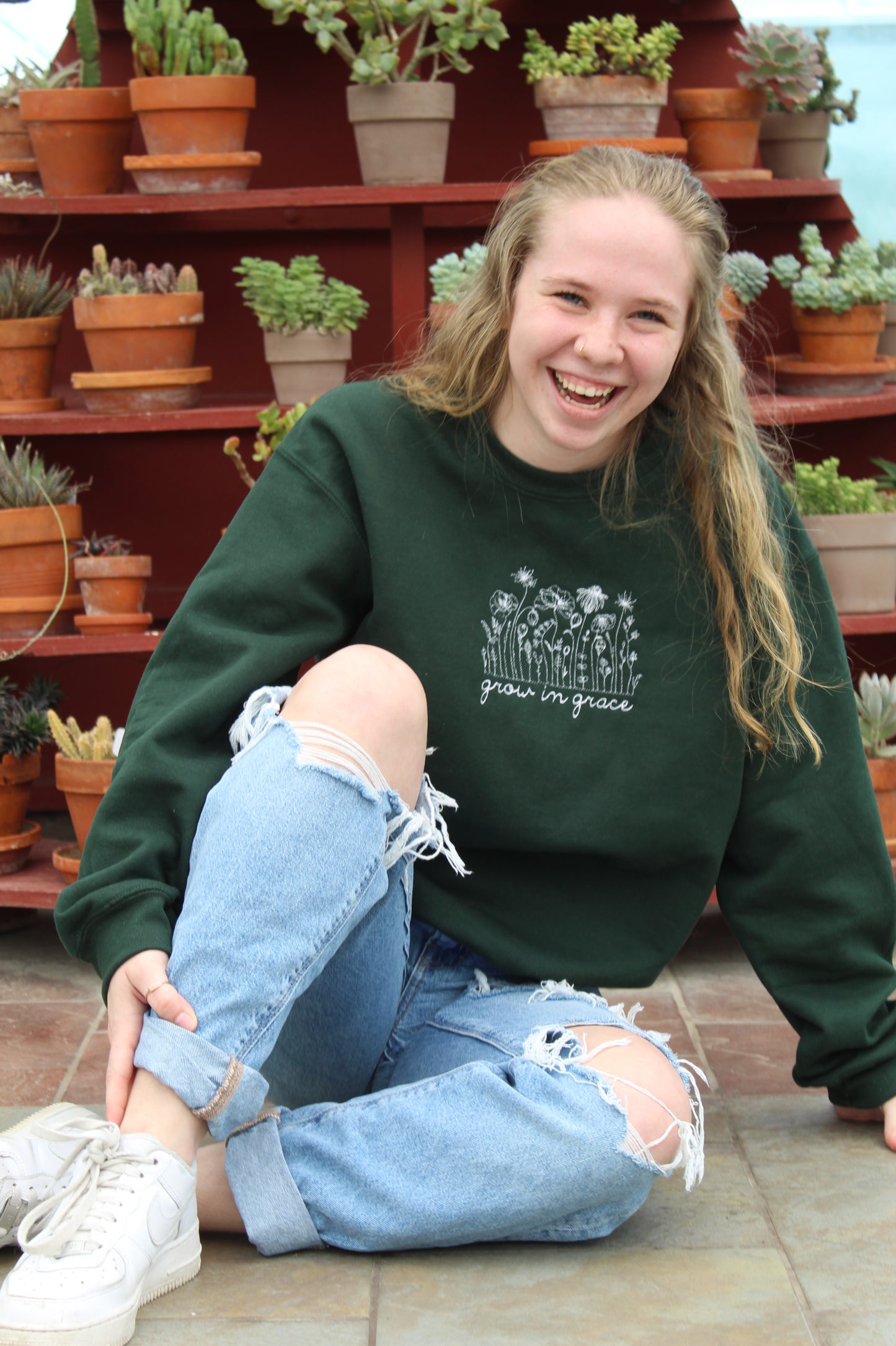 Grow in Grace Embroidered Crewneck