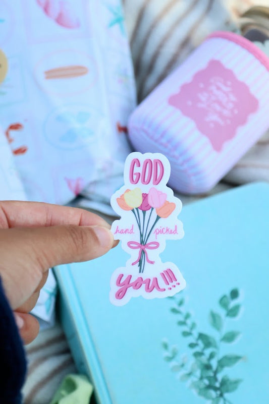 God Hand-Picked You Sticker