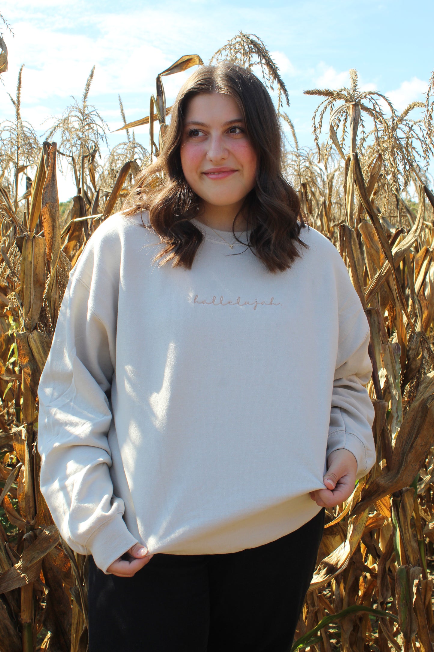 Hallelujah Embroidered Crewneck