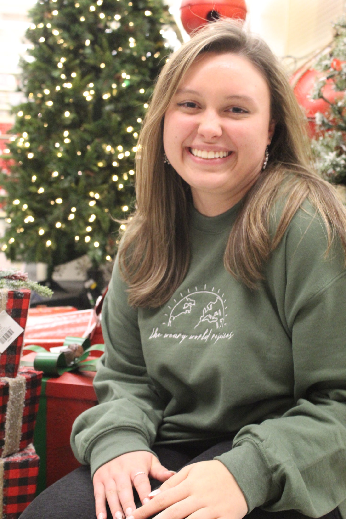 Weary World Rejoices Embroidered Crewneck